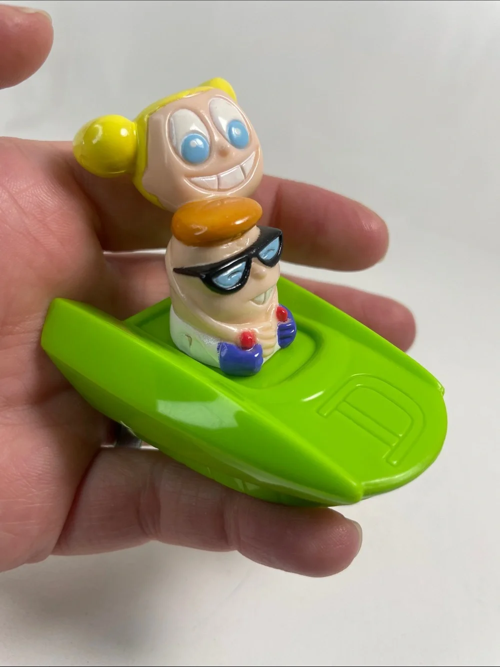 2002 Dexter’s Laboratory Cartoon Network Subway Toy Pull-back Boat